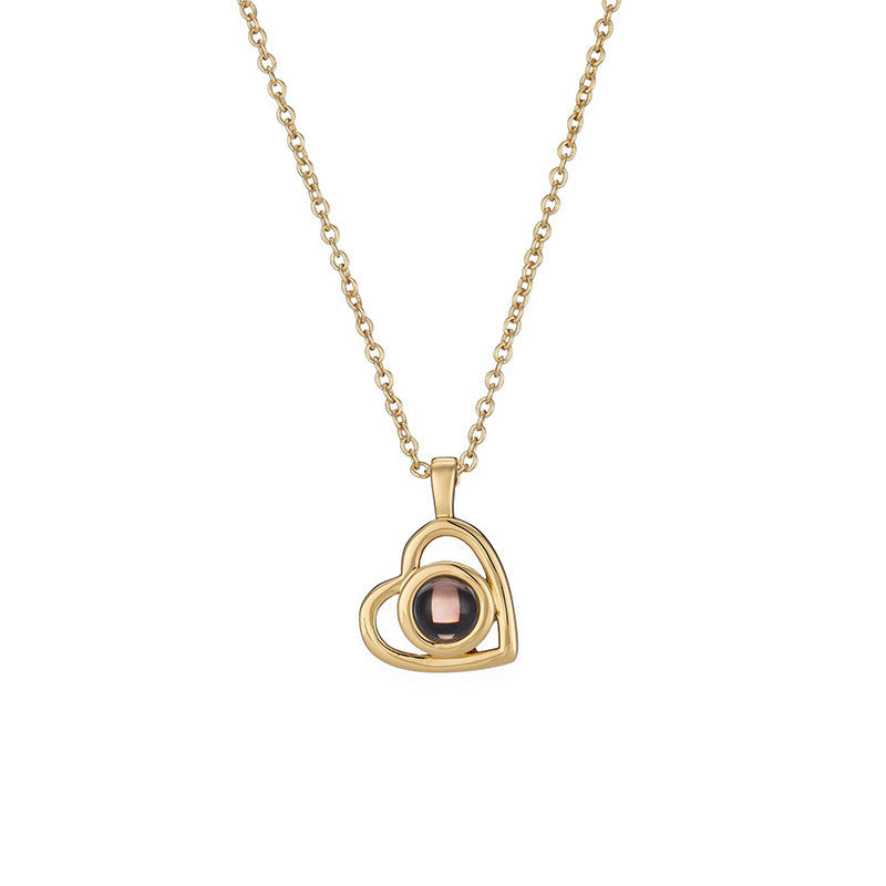 I Love You Nano Projection Necklace – Personalised Photo Pendant with Color