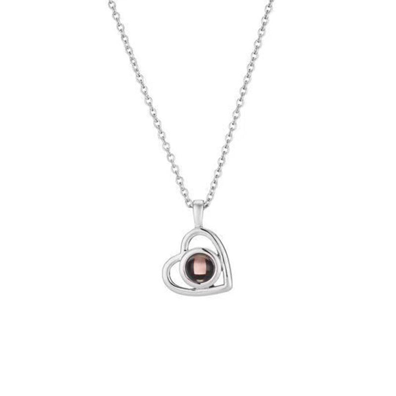 I Love You Nano Projection Necklace – Personalised Photo Pendant with Color