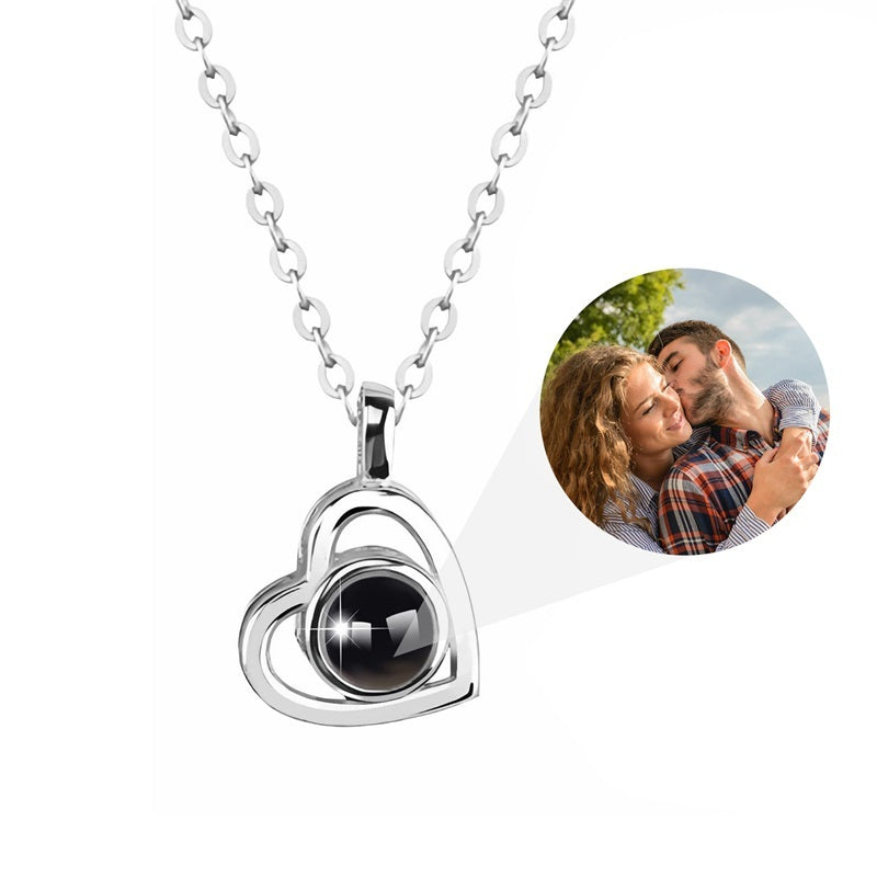 I Love You Nano Projection Necklace – Personalised Photo Pendant with Color