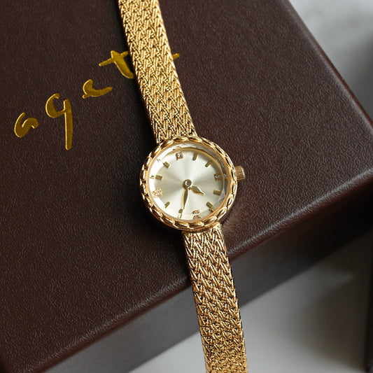 Retro Ancient Light Luxury Golden Watch for Women