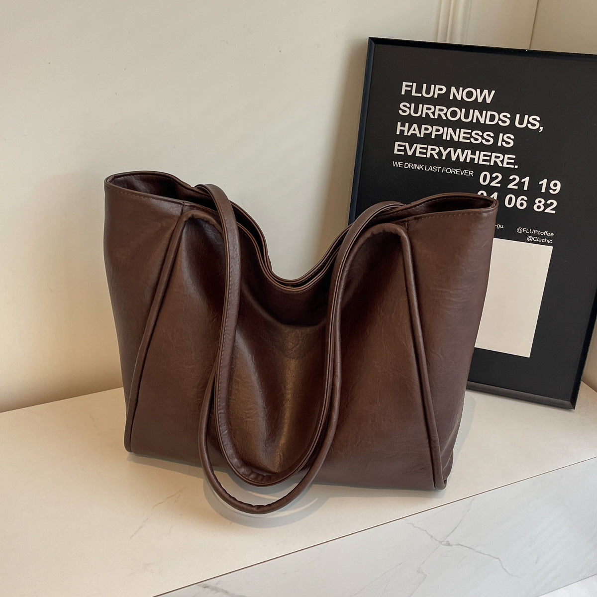 Soft Leather Shoulder Bag Large Capacity Bag For Women