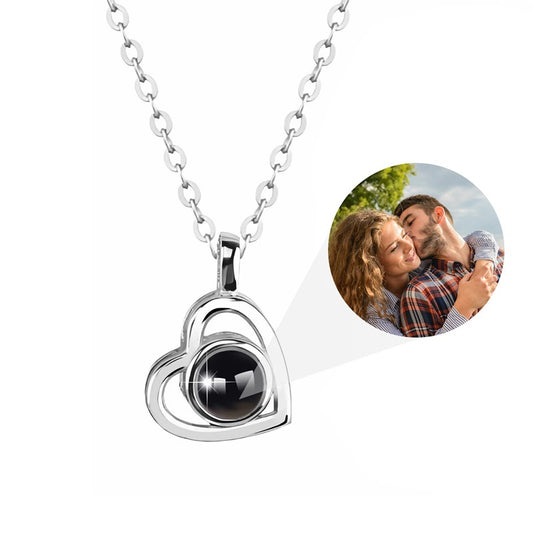 I Love You Nano Projection Necklace – Personalised Photo Pendant with Color